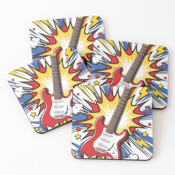 Item preview, Explosive Rock Guitar Comic Pop Art Drawing designed and sold by Mauswohn.