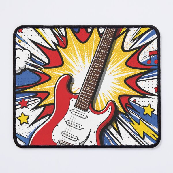 Item preview, Explosive Rock Guitar Comic Pop Art Drawing designed and sold by Mauswohn.