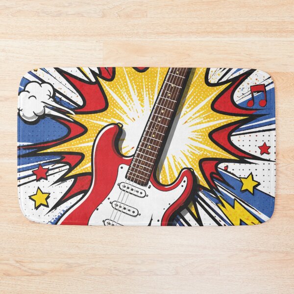 Item preview, Explosive Rock Guitar Comic Pop Art Drawing designed and sold by Mauswohn.