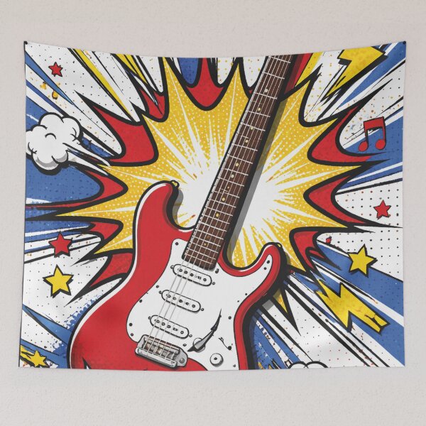 Item preview, Explosive Rock Guitar Comic Pop Art Drawing designed and sold by Mauswohn.