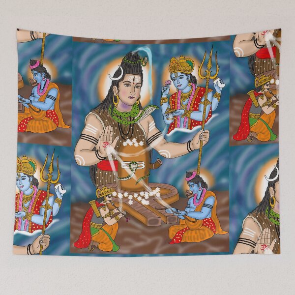Item preview, Shiva Grants Sudarshana Chakra Artwork – Divine Hindu Mythology Illustration designed and sold by Harshit_Digital_Arts.