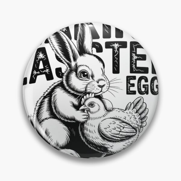 Item preview, Whimsical Linocut Rabbit Holding Chicken designed and sold by Bloomkept.