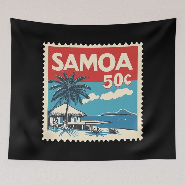 Item preview, Samoa Vintage Postage Stamp - Pacific Beach Fale designed and sold by tiigerdad.