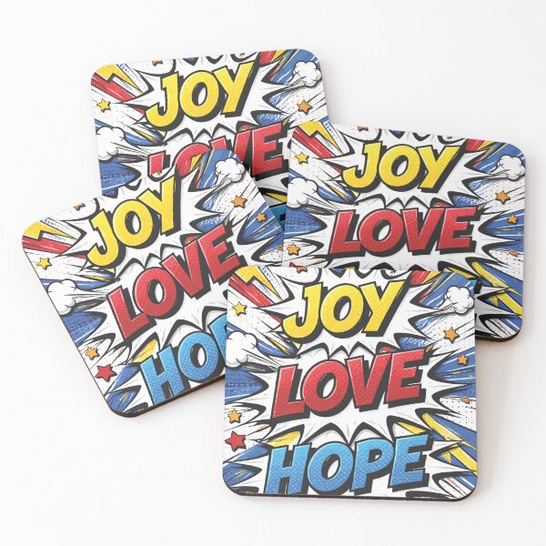 Item preview, Positive Vibes Joy Love Hope Comic Pattern designed and sold by Mauswohn.
