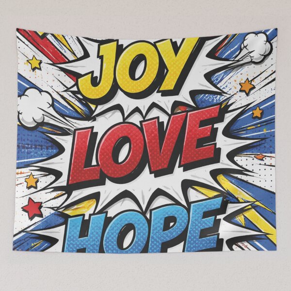 Item preview, Positive Vibes Joy Love Hope Comic Pattern designed and sold by Mauswohn.