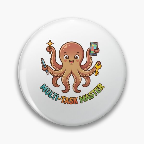 Item preview, Cute Octopus Multi Task Master Kids T-Shirt – Funny Sea Cartoon designed and sold by DIRTYSKETCHH.