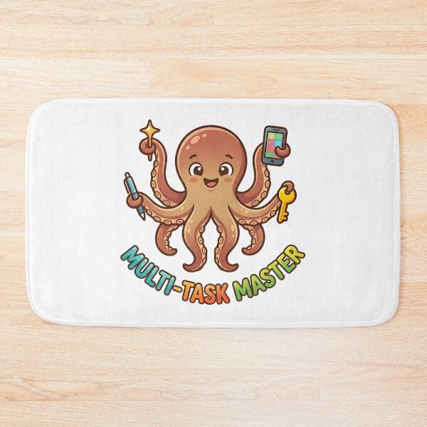 Item preview, Cute Octopus Multi Task Master Kids T-Shirt – Funny Sea Cartoon designed and sold by DIRTYSKETCHH.