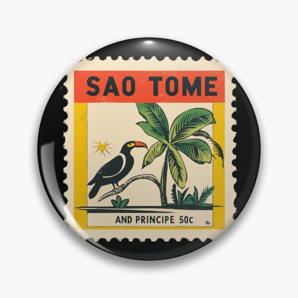 Item preview, Sao Tome Vintage Stamp - Tropical Bird & Palms designed and sold by tiigerdad.