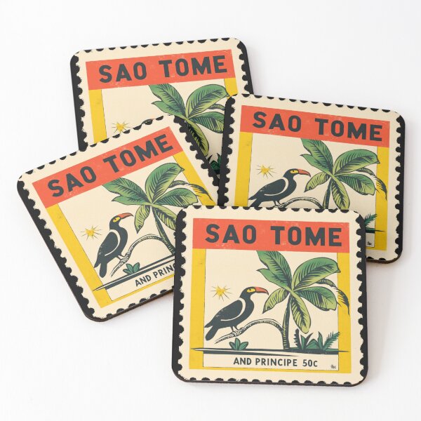 Item preview, Sao Tome Vintage Stamp - Tropical Bird & Palms designed and sold by tiigerdad.