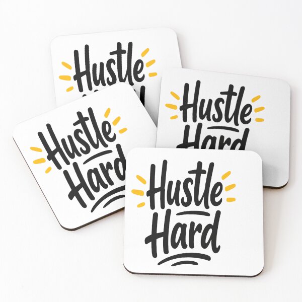 Item preview, Hustle Hard Motivational Typography Sticker | Minimal Gym Motivation Design designed and sold by Lovestickerco.
