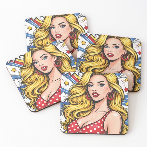Item preview, Wow, a blonde girl in an explosive pop-art comic! designed and sold by Mauswohn.