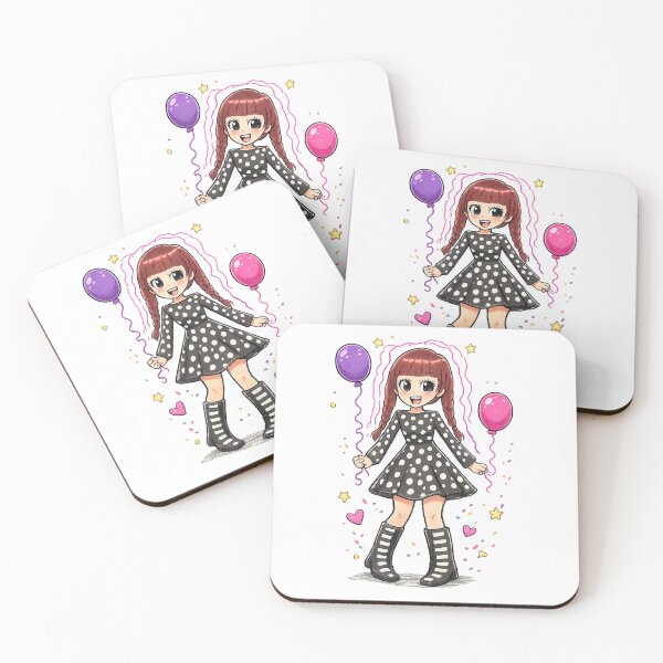 Item preview, Sweet Little Girl with Balloons - Children's Illustration, Hand-Drawn Style designed and sold by Emmafeystilo.