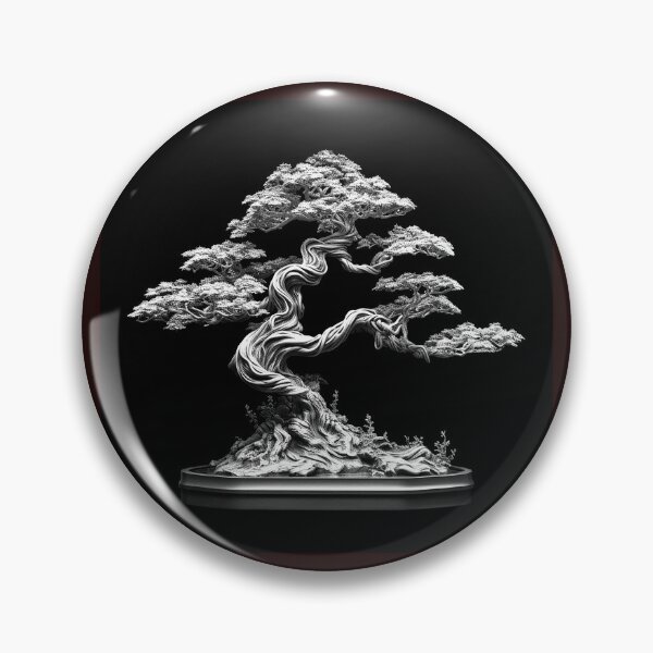 Item preview, Twisted Bonsai Tree Black and White Zen Art designed and sold by inkoutninja.