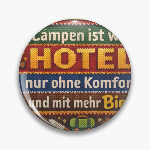 Item preview, Funny Camping Hotel Beer Quote in Knitting Pattern designed and sold by Mauswohn.