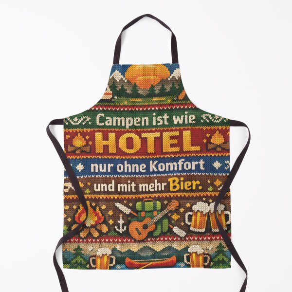 Item preview, Funny Camping Hotel Beer Quote in Knitting Pattern designed and sold by Mauswohn.