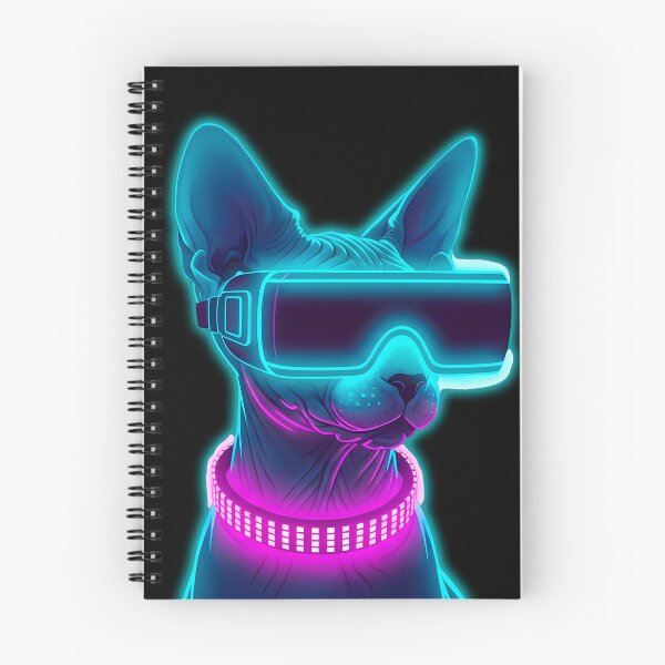 Item preview, Cyberpunk Sphynx Cat VR Goggles Synthwave Aesthetic designed and sold by powersunlight.