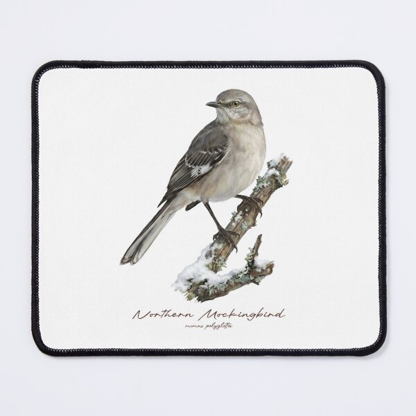 Item preview, Northern Mockingbird on Snowy Branch designed and sold by Takeda-art.