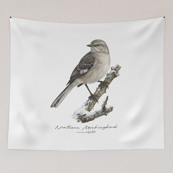 Item preview, Northern Mockingbird on Snowy Branch designed and sold by Takeda-art.