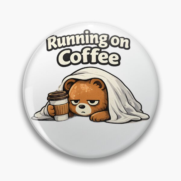 Item preview, Running on Coffee Bear – Cute Caffeine Mood Cartoon designed and sold by TheLazyVibe.