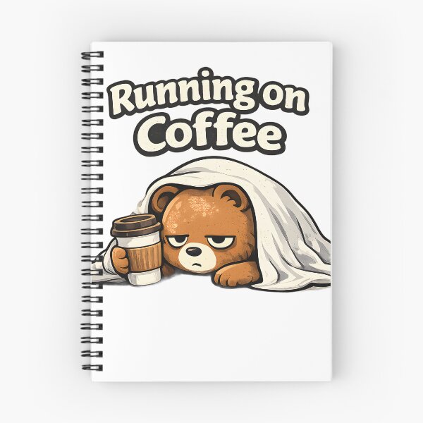 Item preview, Running on Coffee Bear – Cute Caffeine Mood Cartoon designed and sold by TheLazyVibe.