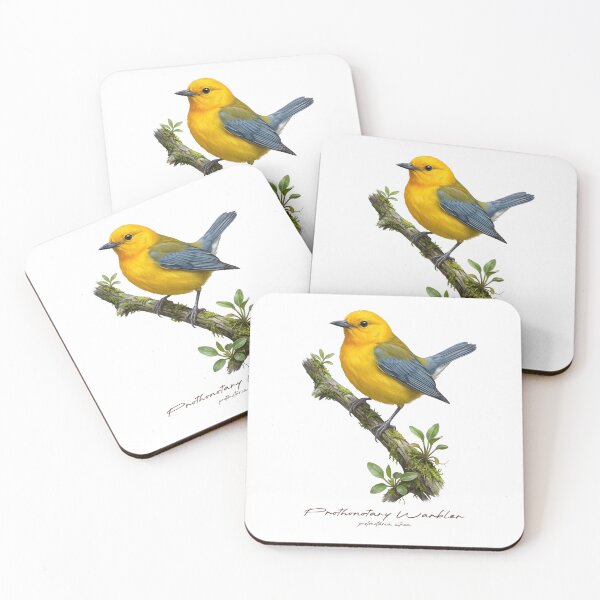 Item preview, Prothonotary Warbler on Mossy Branch designed and sold by Takeda-art.