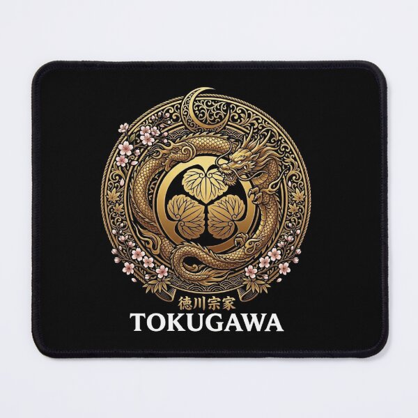 Item preview, Tokugawa Ieyasu Golden Dragon Hollyhock Crest Japanese Shogun Samurai Art designed and sold by TokyoInkClub.