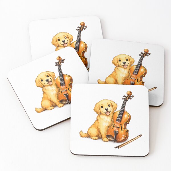 Item preview, Cute Golden Retriever Puppy Violin Music Lover Gift designed and sold by BlairWynne.