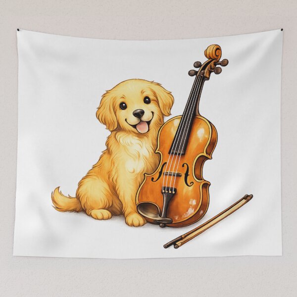 Item preview, Cute Golden Retriever Puppy Violin Music Lover Gift designed and sold by BlairWynne.