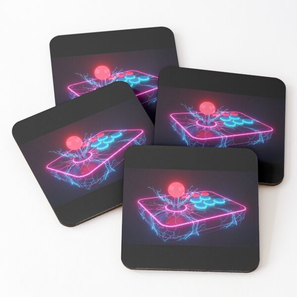 Item preview, Electric Retro Arcade Joystick - Neon Lightning Gaming Art designed and sold by powersunlight.
