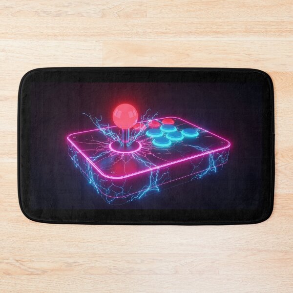 Item preview, Electric Retro Arcade Joystick - Neon Lightning Gaming Art designed and sold by powersunlight.