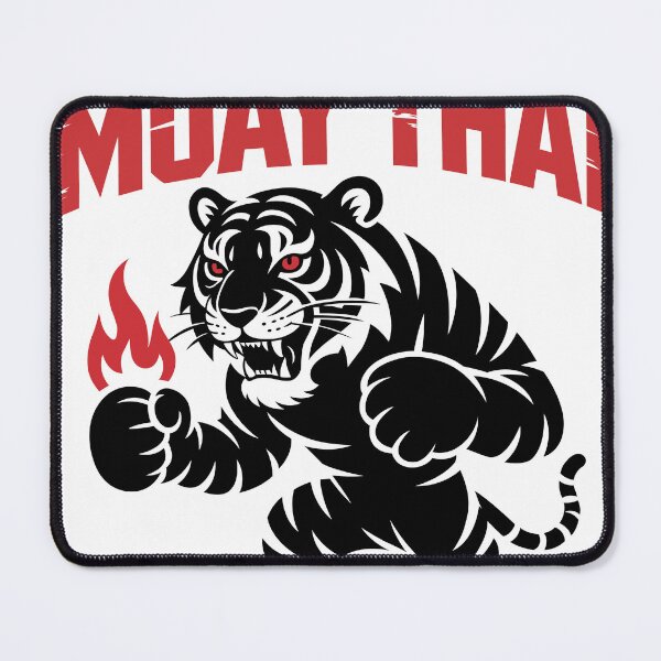 Item preview, a black tiger muaythai fighter designed and sold by Weedvana.