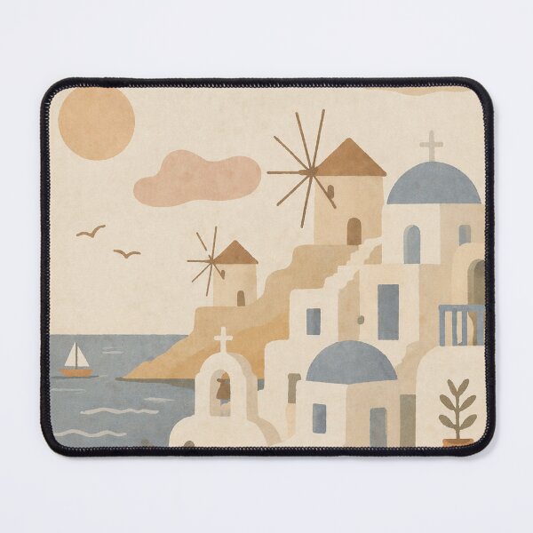Item preview, Mykonos Greece Travel Poster | Minimalist Mediterranean Island Illustration designed and sold by DrizzyV.