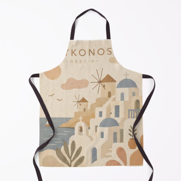 Item preview, Mykonos Greece Travel Poster | Minimalist Mediterranean Island Illustration designed and sold by DrizzyV.