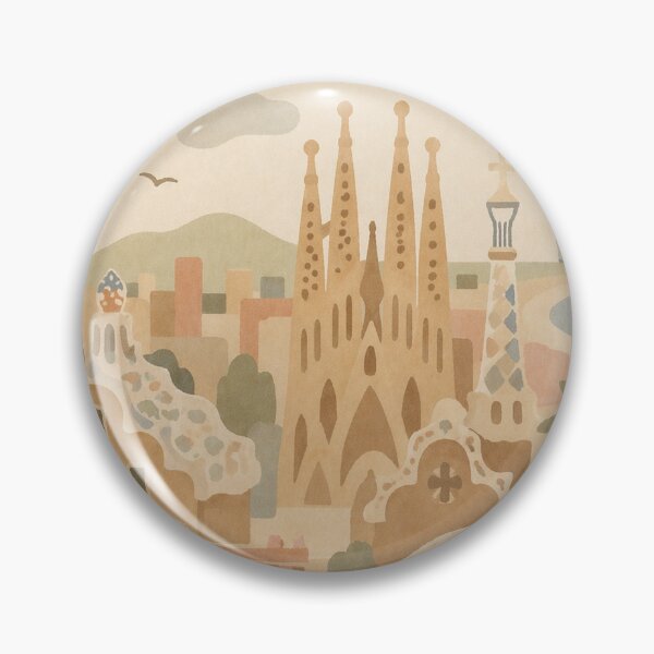 Item preview, Barcelona Spain Travel Poster | Gaudi Architecture Minimalist Illustration designed and sold by DrizzyV.