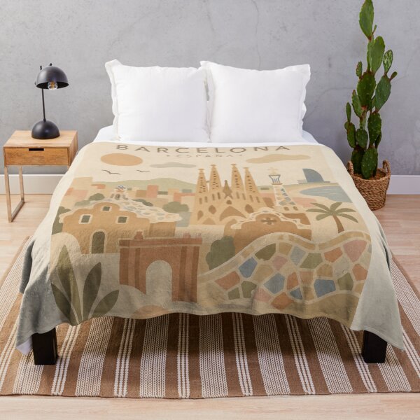 Item preview, Barcelona Spain Travel Poster | Gaudi Architecture Minimalist Illustration designed and sold by DrizzyV.