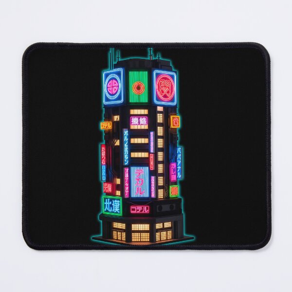 Item preview, Cyberpunk Neon Skyscraper - Futuristic City Skyline Art designed and sold by powersunlight.
