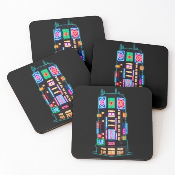 Item preview, Cyberpunk Neon Skyscraper - Futuristic City Skyline Art designed and sold by powersunlight.