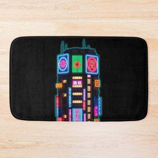Item preview, Cyberpunk Neon Skyscraper - Futuristic City Skyline Art designed and sold by powersunlight.