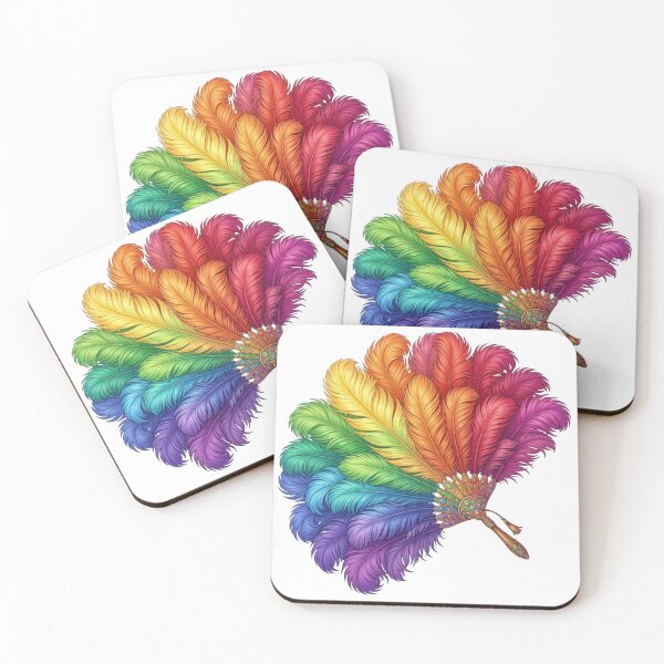 Item preview, Fan'tastic - Rainbow Peacock Feather Fan designed and sold by Novas-Place.