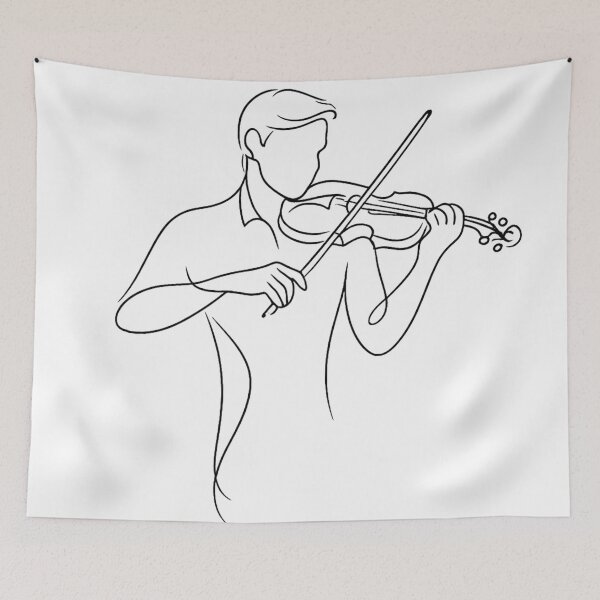 Item preview, Minimalist Male Violin Player Line Art Music Lover Gift Design designed and sold by BlairWynne.
