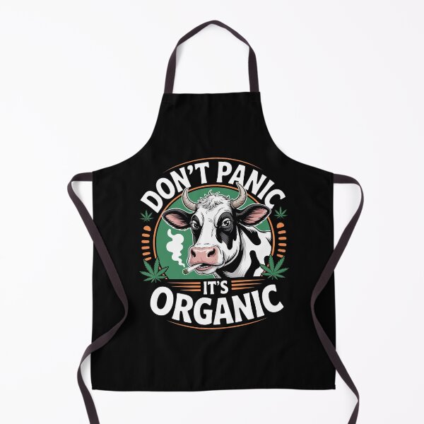 Item preview, Don’t Panic It’s Organic Funny Weed Cow 420 Stoner Joke designed and sold by Say It With Ink.