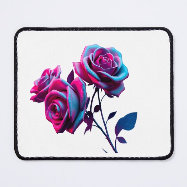 Item preview, Neon Rose Sticker & Romantic Gift - Pink Blue Aesthetic Roses, Vaporwave Floral Art, Cute Love Design for Her, Kids, Couples, Trendy Wall Art designed and sold by ArtByTripti.