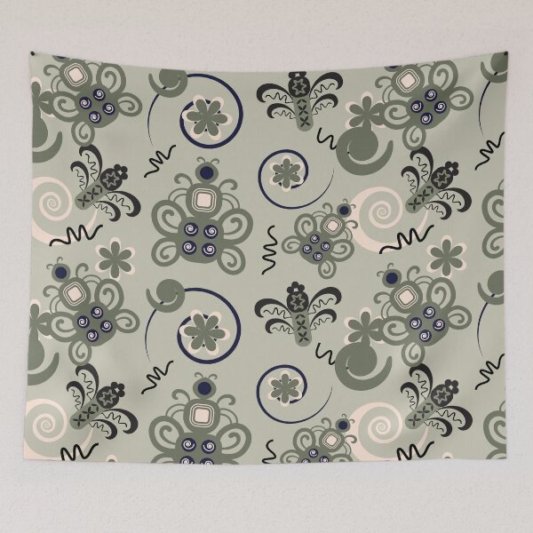 Item preview, Whimsical Insect & Floral Pattern – Artistic Nature Decor designed and sold by CHANCHANAI.