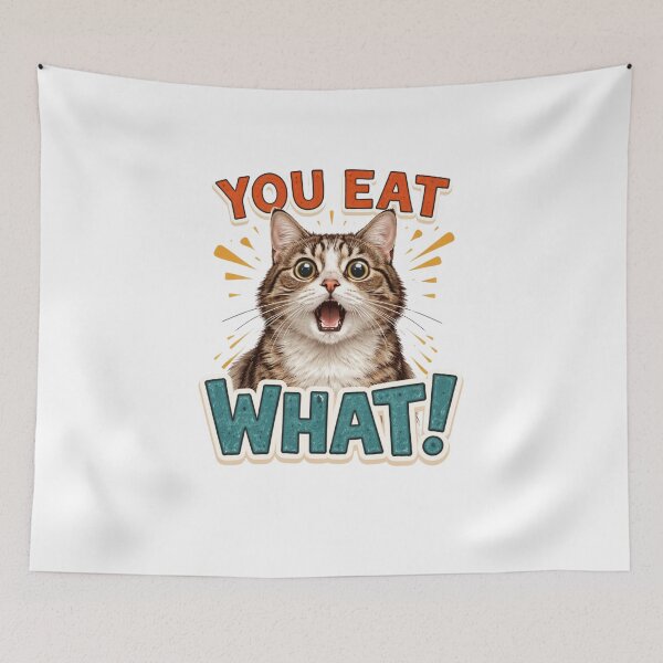 Item preview, Funny Cat Shirt You Eat WHAT Meme Cat Design Shocked Cat Lover Gift designed and sold by Refinedpaws.
