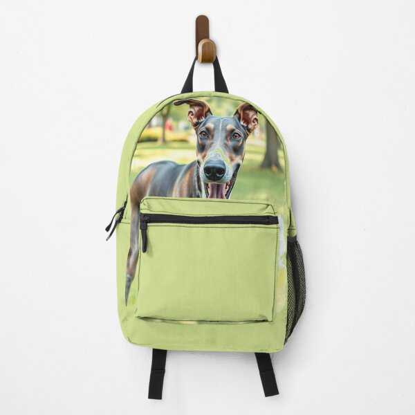 Item preview, Smiling Greyhound Dog in a Park | Happy Dog Painting | Joyful Animal Art for Pet Lovers Sticker iPhone case mug t-shirt bag hoodie designed and sold by ArtByTripti.