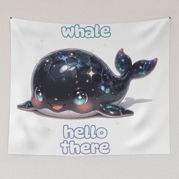Item preview, Cute Galaxy Whale Hello There | Sparkly Kawaii Ocean Friend designed and sold by Joammiyon.