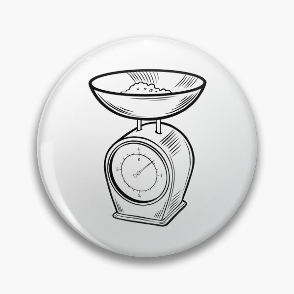 Item preview, Kitchen scale displays weight measurement of raw ingredients in a bowl for preparing food in home kitchen setting during daytime designed and sold by Ms. Iryna.