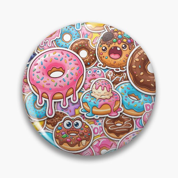Item preview, Crazy Donut Stickerbomb – Sweet Neon Chaos designed and sold by RH Design Lab.