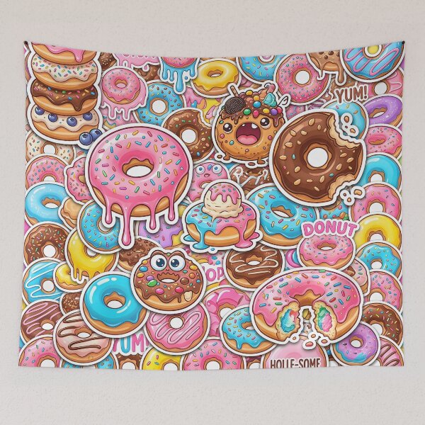 Item preview, Crazy Donut Stickerbomb – Sweet Neon Chaos designed and sold by RH Design Lab.