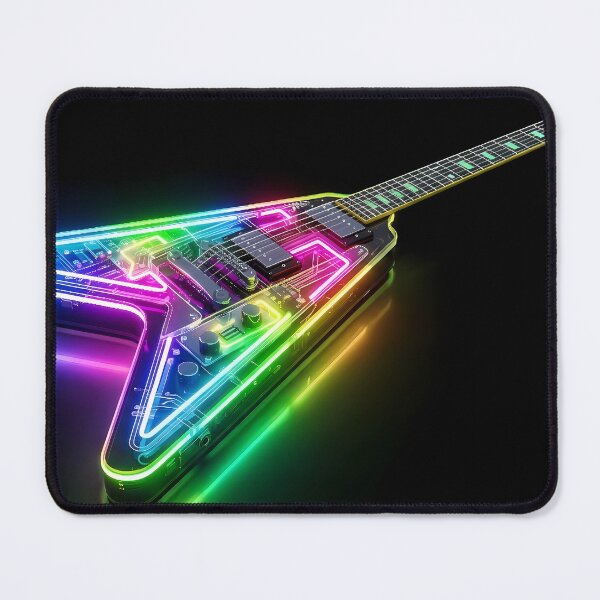 Item preview, Neon Circuit Electric Guitar - Cyberpunk Synthwave Music Art designed and sold by powersunlight.